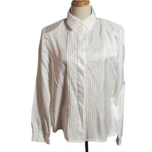 Nicola Vintage Embroidered White Shirt Top